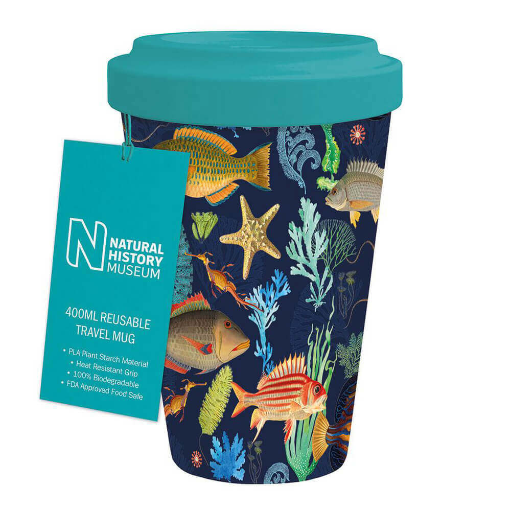 Natural History Museum Array of Marine Life Reusable Travel Mug 400ml